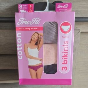 Women's Cotton Bikini Panties - Pink, Gray, Cream